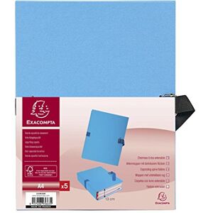 Exacompta Ref 223020E Expanding Folder 240 x 320mm in Size, Suitable for Storing A4 Documents, Expands Up To 13cm , Coloured Canvas with Matching Strap Light Blue (Pack of 5) Exacompta Ref 223020E Expanding Folder 240 x 320mm in Size, Suitable for Storing A4 Documents, Expands Up To 13cm , Coloured Canvas with Matching Strap Light Blue (Pack of 5)