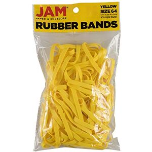 JAM Paper Durable Rubber Bands Size 64 Yellow Multi-Purpose Rubberbands 100/Pack JAM Paper Durable Rubber Bands Size 64 Yellow Multi-Purpose Rubberbands 100/Pack