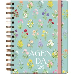 DOHE Agenda 2026 Week View, A5 (15 x 21 cm), Soft Cardboard Cover, Double Spiral Closure, Elastic Rubber, 4 Sticker Pages, Side Index, Yearly Planner in Spanish Botanical Bouquet DOHE Agenda 2026 Week View, A5 (15 x 21 cm), Soft Cardboard Cover, Double Spiral Closure, Elastic Rubber, 4 Sticker Pages, Side Index, Yearly Planner in Spanish Botanical Bouquet