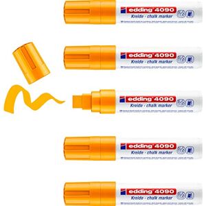 edding 4090 chalk marker neon-orange 5 chalk pens chisel tip 4-15 mm broad-tipped wet wipe pen for chalkboards, windows, glass, mirrors liquid chalk marker pens for opaque coverage edding 4090 chalk marker neon-orange 5 chalk pens chisel tip 4-15 mm broad-tipped wet wipe pen for chalkboards, windows, glass, mirrors liquid chalk marker pens for opaque coverage