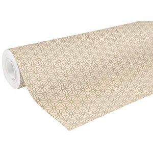 Clairefontaine Ref 223803C Recycled Kraft Long Roll Wrapping Paper (Single Roll) 70cm Width x 50m Length, 70gsm Recycled Kraft Paper Gold Geometric Design Clairefontaine Ref 223803C Recycled Kraft Long Roll Wrapping Paper (Single Roll) 70cm Width x 50m Length, 70gsm Recycled Kraft Paper Gold Geometric Design