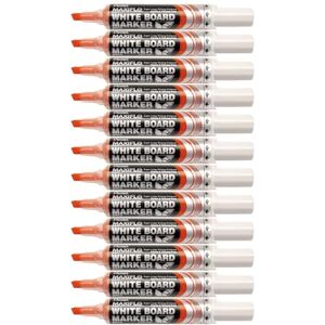 Pentel Maxiflo Dry Wipe Chisel Tip Marker Red (Pack of 12) Pentel Maxiflo Dry Wipe Chisel Tip Marker Red (Pack of 12)