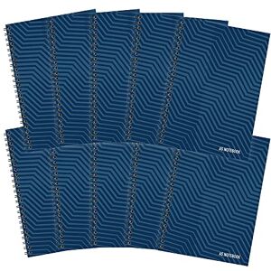 SUMMIT A5 Notebook, Wirebound, 8 mm Lined, 100 pages, Pack of 10 Notepads, Card Cover, 4-Hole Punch, Navy SUMMIT A5 Notebook, Wirebound, 8 mm Lined, 100 pages, Pack of 10 Notepads, Card Cover, 4-Hole Punch, Navy