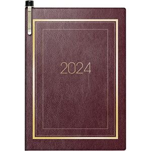 BRUNNEN Weekly calendar model 713 2024, 2 pages = 1 week, sheet size 7.2 x 10.2 cm, burgundy BRUNNEN Weekly calendar model 713 2024, 2 pages = 1 week, sheet size 7.2 x 10.2 cm, burgundy