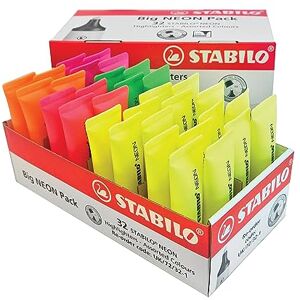STABILO NEON Highlighter Pack of 32 with 5 Neon Colours STABILO NEON Highlighter Pack of 32 with 5 Neon Colours