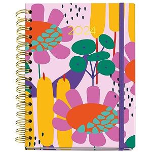 Miquelrius Annual Diary 2024 Week to View, Plus Size 155 x 213 mm (similar A5), Hard Cover, Spiral Binding, Elastic Closure, Multilingual, Catalina Aguirre, Flowers with Gold Stamping Miquelrius Annual Diary 2024 Week to View, Plus Size 155 x 213 mm (similar A5), Hard Cover, Spiral Binding, Elastic Closure, Multilingual, Catalina Aguirre, Flowers with Gold Stamping