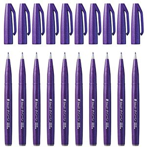 Pentel Brush Sign Pen Violet (Pack of 10), SES15C-V Pentel Brush Sign Pen Violet (Pack of 10), SES15C-V