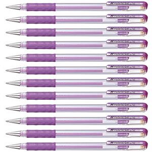 Pentel 0.8mm Tip Hybrid Gel Metallic Comfortable Finger Grip Ink Pen Violet Pentel 0.8mm Tip Hybrid Gel Metallic Comfortable Finger Grip Ink Pen Violet