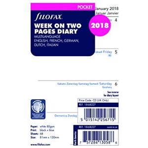 Filofax 2018 Pocket Week to View Refill, Jan 2018- Dec 2018, 4.75 x 3.25 inches (C68227-18) Filofax 2018 Pocket Week to View Refill, Jan 2018- Dec 2018, 4.75 x 3.25 inches (C68227-18)