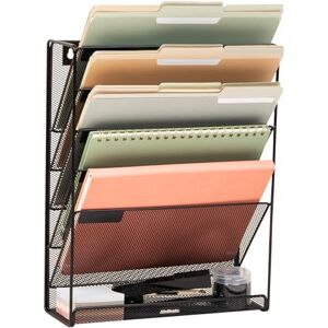 Mind Reader Wall Mounted Document Holder, Paper, File Tray, Office Organizer, 6 Compartment, Metal mesh, Black 6 Comp, 12.75 (L) x 4.25 (W) x 16 (H) inches Mind Reader Wall Mounted Document Holder, Paper, File Tray, Office Organizer, 6 Compartment, Metal mesh, Black 6 Comp, 12.75 (L) x 4.25 (W) x 16 (H) inches