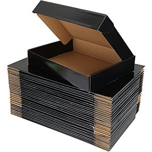 ASelected 30 Pack Shipping Boxes, Corrugated Cardboard Mailing Box, 280x203x50mm Gift Boxes for Packaging, for Posting Mailing Small Business, Black ASelected 30 Pack Shipping Boxes, Corrugated Cardboard Mailing Box, 280x203x50mm Gift Boxes for Packaging, for Posting Mailing Small Business, Black