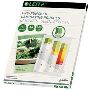 Leitz iLAM 80 Microns A4 Pre-Punched Laminating Pouches (Pack of 100) Leitz iLAM 80 Microns A4 Pre-Punched Laminating Pouches (Pack of 100)