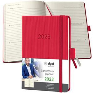 Sigel C2365 Weekly planner Conceptum 2023 approx. A6 red hardcover 2 pages = 1 week 176 S. Sigel C2365 Weekly planner Conceptum 2023 approx. A6 red hardcover 2 pages = 1 week 176 S.