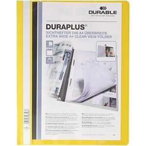 Durable DURAPLUS Presentation Folder Pack of 25 A4 Yellow Folders Ideal for Storing Presentations, Invoices, Quotations, School Work & More Durable DURAPLUS Presentation Folder Pack of 25 A4 Yellow Folders Ideal for Storing Presentations, Invoices, Quotations, School Work & More