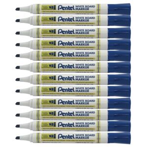 Pentel 4.5mm Chisel Tip White Board Marker Blue (Pack of 12), MW86-CE Pentel 4.5mm Chisel Tip White Board Marker Blue (Pack of 12), MW86-CE