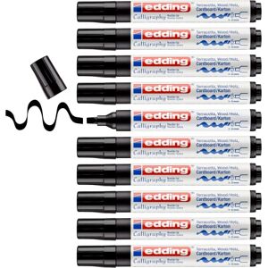 edding e-1455 Permanent Marker Pens with Calligraphy Tips 1 5 mm Pack of 10 Black edding e-1455 Permanent Marker Pens with Calligraphy Tips 1 5 mm Pack of 10 Black