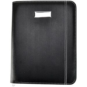 ARPAN Black Faux Leather A5 Size Zipped Conference Folder with A5 Lined Writing Pad, Calculator, Pen Holder, Card Pockets- Perfect for Meetings, Conferences (Black) ARPAN Black Faux Leather A5 Size Zipped Conference Folder with A5 Lined Writing Pad, Calculator, Pen Holder, Card Pockets- Perfect for Meetings, Conferences (Black)