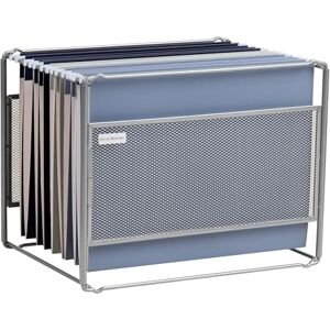 Mind Reader Hanging File Folder Organizer, Desktop Organizer, Storage, Office, Metal Mesh, 13" L x 9.75" W x 10.25" H, Silver Mind Reader Hanging File Folder Organizer, Desktop Organizer, Storage, Office, Metal Mesh, 13" L x 9.75" W x 10.25" H, Silver