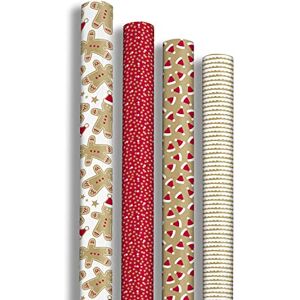 Clairefontaine 223897AMZC- A Box Of 12 Rolls Of Gift Wrap 70g Kraft Paper Dimensions: 2x0.70m Pattern: "Gingerbread", Christmas Parties Clairefontaine 223897AMZC- A Box Of 12 Rolls Of Gift Wrap 70g Kraft Paper Dimensions: 2x0.70m Pattern: "Gingerbread", Christmas Parties