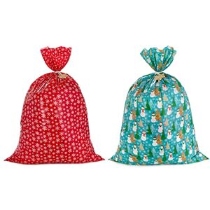 Hallmark Jumbo Plastic Holiday XL Gift Bags (2 Extra Large Bags: Snowflakes on Red, Rustic Snowmen) for Carry-on Luggage, Giant Stuffed Animals, Bedding Sets Hallmark Jumbo Plastic Holiday XL Gift Bags (2 Extra Large Bags: Snowflakes on Red, Rustic Snowmen) for Carry-on Luggage, Giant Stuffed Animals, Bedding Sets