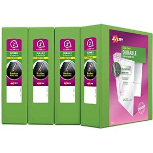 Avery Durable View 3 Ring Binder, 2 Inch Slant Rings, 4 Green Binders (17838) Avery Durable View 3 Ring Binder, 2 Inch Slant Rings, 4 Green Binders (17838)