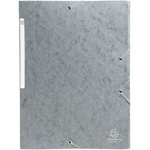 Exacompta Ref 55756E Scotten Elasticated 3-Flap Folders Suitable for A4 Documents, 425gsm Embossed Mottled Pressboard, FSC-Certified Grey (Pack of 10) Exacompta Ref 55756E Scotten Elasticated 3-Flap Folders Suitable for A4 Documents, 425gsm Embossed Mottled Pressboard, FSC-Certified Grey (Pack of 10)