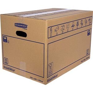 BANKERS BOX 6208301 Pack of 10 Cardboard Boxes with Handles for Moving, Storage and Transport, Ultra-Resistant, Reinforced Single Channel, 32 Litres, Brown, 43 x 30 x 25 cm BANKERS BOX 6208301 Pack of 10 Cardboard Boxes with Handles for Moving, Storage and Transport, Ultra-Resistant, Reinforced Single Channel, 32 Litres, Brown, 43 x 30 x 25 cm