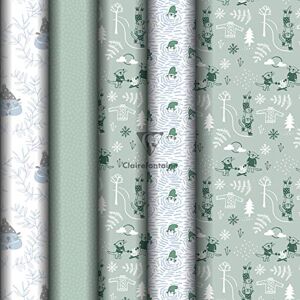 Clairefontaine 201989AMZC A Box Of 20 Gift Paper Rolls Poster Paper 80g Dimensions : 5x0,35m (Special Width) Pattern: Otters, Blue, Green, Christmas Clairefontaine 201989AMZC A Box Of 20 Gift Paper Rolls Poster Paper 80g Dimensions : 5x0,35m (Special Width) Pattern: Otters, Blue, Green, Christmas