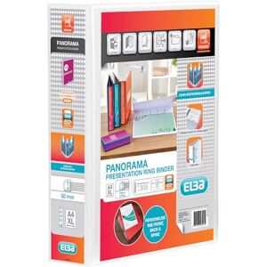 Elba A4 4 D-Ring Binder, 50mm capacity, 70mm spine, Presentation Folder with Customisable Cover, Portrait, White (Single) Elba A4 4 D-Ring Binder, 50mm capacity, 70mm spine, Presentation Folder with Customisable Cover, Portrait, White (Single)