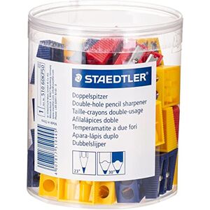 STAEDTLER 510 60KP50 Double Pencil Sharpener for Pencil Assorted Colours (Pack of 50 in a Tube STAEDTLER 510 60KP50 Double Pencil Sharpener for Pencil Assorted Colours (Pack of 50 in a Tube