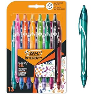 BIC Gel-ocity Quick Dry, Ultra Fast Drying Gel Ink Pens with Full Grip Barrel, Assorted Colours, Pack of 13 BIC Gel-ocity Quick Dry, Ultra Fast Drying Gel Ink Pens with Full Grip Barrel, Assorted Colours, Pack of 13