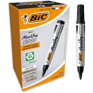 BIC Marking 2000 ECOlutions Permanent Marker Pens Black Multi-Surface Marker Pens Multipack Pack of 12 BIC Marking 2000 ECOlutions Permanent Marker Pens Black Multi-Surface Marker Pens Multipack Pack of 12