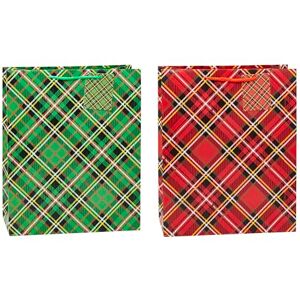 TSI Gift Bags TARTAN, pack of 12, size: large (H x W x D) 12,6" x 10,2" x 5,3", item no. 87312 TSI Gift Bags TARTAN, pack of 12, size: large (H x W x D) 12,6" x 10,2" x 5,3", item no. 87312