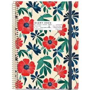 Miquelrius 2026 Day Per Page Diary, Similar A5+ (155 x 213 mm), Daily Planning, Hard Cardboard Cover, Spiral, Elastic Closure, Paper 80 g/m², ES-EN-PT, Anemone Miquelrius 2026 Day Per Page Diary, Similar A5+ (155 x 213 mm), Daily Planning, Hard Cardboard Cover, Spiral, Elastic Closure, Paper 80 g/m², ES-EN-PT, Anemone