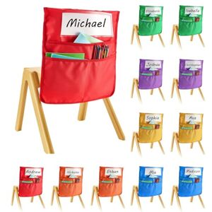 VEVOR Chair Pockets for Classroom, 12 Pack, 17 x 19 Inches Chairback Buddy Pocket with Name Tag, 6 Bright Colors, Back of Chair Organizer for Kids in Classroom, Kindergarten, School, and Home VEVOR Chair Pockets for Classroom, 12 Pack, 17 x 19 Inches Chairback Buddy Pocket with Name Tag, 6 Bright Colors, Back of Chair Organizer for Kids in Classroom, Kindergarten, School, and Home