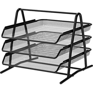 Detectalia Document Organiser Tray, 3 Levels, Metal Mesh, Black A4 Letter Tray & Desk File Sorter for Paper, Mail, Letters and Folders, 35.5 x 29.7 x 27 cm Detectalia Document Organiser Tray, 3 Levels, Metal Mesh, Black A4 Letter Tray & Desk File Sorter for Paper, Mail, Letters and Folders, 35.5 x 29.7 x 27 cm