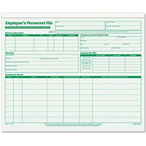 Tops 3287 Employee Record File Folders, Straight Cut, Letter, 2-Sided, Green Ink (Pack of 20) Tops 3287 Employee Record File Folders, Straight Cut, Letter, 2-Sided, Green Ink (Pack of 20)