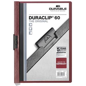 Durable DURACLIP 60 A4 Clip Folder Holds Up to 60 Sheets of A4 Paper Strong Metal Sprung Clip Pack of 25 Dark Red Colour Folders for Organising Documents Durable DURACLIP 60 A4 Clip Folder Holds Up to 60 Sheets of A4 Paper Strong Metal Sprung Clip Pack of 25 Dark Red Colour Folders for Organising Documents