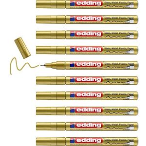 edding 780 gloss paint marker gold 10 paint markers extra-fine round tip 0.8 mm paint pen for glass, pebbles, wood, plastic, paper waterproof, high coverage edding 780 gloss paint marker gold 10 paint markers extra-fine round tip 0.8 mm paint pen for glass, pebbles, wood, plastic, paper waterproof, high coverage