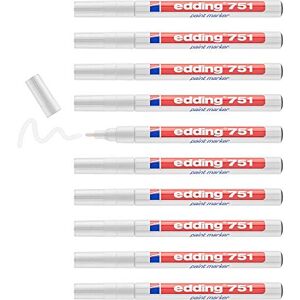 edding 751 paint marker white 10 pens round tip 1-2 mm paint marker for marking and labelling metal, glass, rocks or plastic heat-resistant, permanent, smudge-proof and waterproof edding 751 paint marker white 10 pens round tip 1-2 mm paint marker for marking and labelling metal, glass, rocks or plastic heat-resistant, permanent, smudge-proof and waterproof