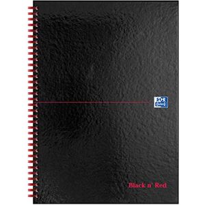 Black n' Red Oxford A4 Glossy Hardback Wirebound Notebook Ruled, Perforated, Black/Red, 140 Page Black n' Red Oxford A4 Glossy Hardback Wirebound Notebook Ruled, Perforated, Black/Red, 140 Page