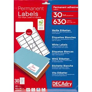APLI Decadry Pack of 630 Multi-Purpose Labels 63.5 x 38.1 MM White APLI Decadry Pack of 630 Multi-Purpose Labels 63.5 x 38.1 MM White