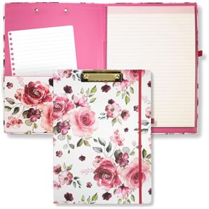 STEEL MILL AND CO. Steel Mill & Co Cute Clipboard Folio with Refillable Lined Notepad and Interior Storage Pocket, Pink Padfolio for Work, Rose Floral STEEL MILL AND CO. Steel Mill & Co Cute Clipboard Folio with Refillable Lined Notepad and Interior Storage Pocket, Pink Padfolio for Work, Rose Floral