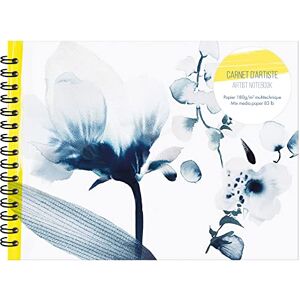 Clairefontaine 115944C 32x24cm landscape Spiral Artist's Notebook Floral motif Blue Ink 40 sheets Multitechnique White Drawing Paper 180g Inkebana Collection Clairefontaine 115944C 32x24cm landscape Spiral Artist's Notebook Floral motif Blue Ink 40 sheets Multitechnique White Drawing Paper 180g Inkebana Collection
