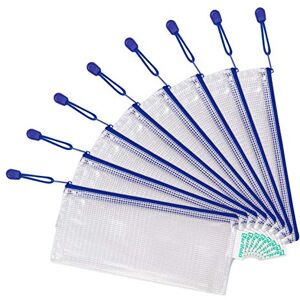 Djois Tarifold Fr 509041 Set of 8 Plastic Pockets Checked Format Zip Document Wallets Transparent for Office Travel School Home Blue, 25x13 cm Djois Tarifold Fr 509041 Set of 8 Plastic Pockets Checked Format Zip Document Wallets Transparent for Office Travel School Home Blue, 25x13 cm