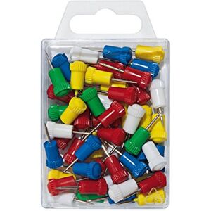 WEDO 56499 Push Pins Nickel-Plated Iron Wire and Plastic, Head Diameter 7.5 mm, Pin Length 24 mm, Set of 50, Assorted Colours WEDO 56499 Push Pins Nickel-Plated Iron Wire and Plastic, Head Diameter 7.5 mm, Pin Length 24 mm, Set of 50, Assorted Colours
