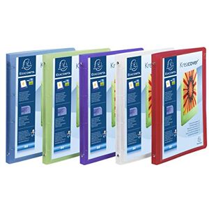 Exacompta ref. 519699E Box of 5 customizable flexible PP binders 1 pocket 4 round rings, 15mm diameter External dimensions: 32 x 25 cm A4 file format 5 assorted colors Exacompta ref. 519699E Box of 5 customizable flexible PP binders 1 pocket 4 round rings, 15mm diameter External dimensions: 32 x 25 cm A4 file format 5 assorted colors