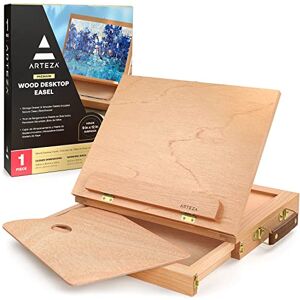 ARTEZA Wooden Desktop Easel with Drawer and Palette, Art Supplies for Portable Sketching, Drawing, and Painting with a Variety of Mediums ARTEZA Wooden Desktop Easel with Drawer and Palette, Art Supplies for Portable Sketching, Drawing, and Painting with a Variety of Mediums