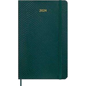 Moleskine Weekly Agenda 12 Months 2024 with Box, Agenda 2024, Size Large 13x21, Soft Cover and Elastic Closure, Faux Snakeskin Colour Green Moleskine Weekly Agenda 12 Months 2024 with Box, Agenda 2024, Size Large 13x21, Soft Cover and Elastic Closure, Faux Snakeskin Colour Green