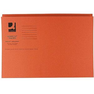 Q-Connect Square Cut Folder Medium Weight Foolscap KF01188, 250 g Orange, Pack of 100 Q-Connect Square Cut Folder Medium Weight Foolscap KF01188, 250 g Orange, Pack of 100
